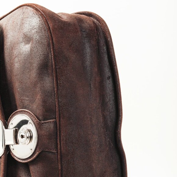 Balenciaga Brown Suede Saddle Work Bag - Picture 5 of 14